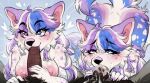 2026 5_fingers anthro areola ass_up biped black_eyebrows blue_highlights blush blush_lines bodily_fluids breasts brown_penis canid canine canis cheek_tuft colored colored_nails crydogg cum cum_in_mouth cum_inside cum_on_face digital_drawing_(artwork) digital_media_(artwork) domestic_dog duo english_text eye_roll eyebrows eyelashes faceless_character faceless_male facial_tuft fellatio female fingernails fingers fur genital_fluids genitals hair hand_on_penis heart_(marking) heart_eyes heart_symbol heterochromia hi_res highlights_(coloring) holding_penis licking long_eyelashes long_hair long_nails looking_pleasured male male/female mammal markings medium_breasts multicolored_body nails nipples nude nude_anthro nude_female oral penile penis penis_lick pink_areola pink_inner_ear pink_nipples purple_highlights purple_markings purple_nails purple_nose purple_tongue red_blush saliva saliva_on_penis sex snout spots spotted_markings tail text tongue tuft username vein veiny_penis white_body white_fur white_hair white_heart white_text
