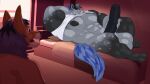 16:9 abs animal_genitalia animal_penis animated animated_gif anthro balls bedroom bedroom_eyes big_balls big_muscles big_penis blue_hair bolero_(character) bouncing_pecs canid canine canis clothed clothing clothing_lift coyote duo equid equine equine_genitalia equine_penis erection flexing flexing_muscles flexing_pecs frat_boy fur genitals grey_body grey_fur hair hi_res horse huge_muscles huge_penis male male/male mammal masturbation muscular muscular_male narrowed_eyes nipples parttimeyeen pecs penis presenting ryddick seductive shirt shirt_lift short_playtime surprised tail topwear widescreen
