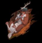 deer dieandyrhyss duo feral fluffy fur hare hi_res hooves horn hug lagomorph leporid licking male male/male mammal military playful rabbit scout scout_(team_fortress_2) soldier team_fortress_2 tongue valve warrior