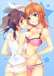  animal_ears ass blue_eyes bra breasts brown_eyes brown_hair bunny_ears charlotte_e_yeager dog_ears gertrud_barkhorn grin hand_on_hip large_breasts lingerie long_hair lowleg lowleg_panties medium_breasts multiple_girls orange_hair panties shiny shiruta smile star strike_witches twintails undershirt underwear underwear_only world_witches_series yellow_eyes yuri 