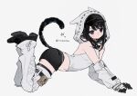  1girl :< all_fours animal_ear_hood animal_ears artist_name black_eyes black_hair black_hat black_shoes black_shorts cat_ears cat_tail chinese_commentary commentary_request detached_sleeves facial_mark fake_animal_ears final_fantasy final_fantasy_xiv full_body gloves hat heterochromia highres hood hood_up leg_warmers looking_at_viewer medium_hair midriff miqo'te navel pouch purple_eyes rika02nya shirt shoes short_shorts shorts simple_background solo star_(symbol) tail thigh_pouch warrior_of_light_(ff14) whisker_markings white_background white_gloves white_hood white_leg_warmers white_shirt 