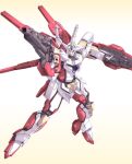 aiming arm_shield beam_rifle commentary energy_gun energy_sword funnels_(gundam) gradient_background green_eyes gun gundam gundam_00 holding holding_energy_gun holding_gun holding_weapon kimizuka_aoi looking_at_viewer mecha mecha_focus mobile_suit no_humans reborns_gundam robot science_fiction shield simple_background solo sword v-fin weapon yellow_background 