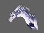 2021 4:3 ambiguous_gender bow_on_head bow_tie crystalrime dragon european_mythology fan_character feral hi_res horn icewing_(wof) looking_at_viewer mythological_creature mythological_scalie mythology scales scalie side_view simple_background solo spikes spikes_(anatomy) western_dragon wings_of_fire