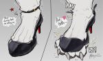 2026 absurd_res ankle_strap_heels anthro biped black_clothing black_footwear black_high_heels body_hair bolt_emanata buckle canid canine canis claws clothed clothing colored death_(puss_in_boots) digital_drawing_(artwork) digital_media_(artwork) dreamworks emanata english_text feet flash_emanata foot_focus footwear fur growth heart_symbol hi_res high_heels male mammal murizy onomatopoeia pawpads puss_in_boots_(franchise) shaded shoes simple_background solo sound_effects star text toe_claws torn_clothing tuft wardrobe_malfunction watermark white_body white_fur wolf
