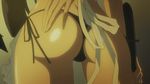  apron ass ass_focus black_panties blue_hair busujima_saeko close-up highschool_of_the_dead long_hair panties screencap side-tie_panties spoilers thong underwear 