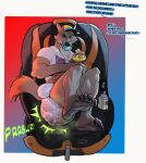 2026 absurd_res anthro baseball_cap bodily_noises brown_body brown_fur canid canine canis car_seat clothed clothing dialogue diaper diaper_bulge digital_drawing_(artwork) digital_media_(artwork) dreamworks duo english_test english_text eyes_closed feces fur hat headgear headwear hi_res ill male mammal mr._snake_(the_bad_guys) mr._wolf_(the_bad_guys) muscular_legs nausea object_in_mouth orange_body orange_skin pacifier pacifier_in_mouth pantsless pantsless_anthro pantsless_male pooping raised_leg reptile scalie simple_background sippy_cup sitting smelly snake soiled_diaper soiling soiling_diaper sound_effects speech_bubble stained_diaper stink_fumes syeenyeen text the_bad_guys unclean_diaper used_diaper using_diaper vowelless vowelless_sound_effect wearing_diaper wearing_hat wetness_indicator white_sclera wolf