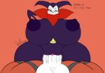 anthro bandai_namco big_breasts big_penis breasts digimon digimon_(species) duo english_text female genitals guilmon huge_breasts huge_penis impmon male male/female muscular muscular_male penetration penis purple_body red_body riku9797 shortstack text vaginal vaginal_penetration vulva