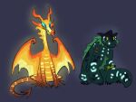 2026 4:3 ambiguous_gender claws doktop_taxa dragon duo european_mythology feral fin glowing hi_res horn looking_at_another markings mythological_creature mythological_scalie mythology open_wings peril_(wof) scalie seawing_(wof) simple_background sitting skywing_(wof) turtle_(wof) western_dragon wings_of_fire