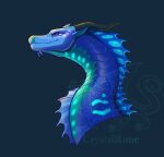 2024 ambiguous_gender crystalrime dragon european_mythology fan_character feral fin horn long_neck markings mythological_creature mythological_scalie mythology scales scalie seawing_(wof) side_view simple_background smile snout solo watermark western_dragon wings_of_fire