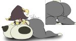 anthro bandai_namco big_breasts big_butt black_nipples breasts butt clothing female genitals grey_body grimoirh hat headgear headwear huge_breasts huge_butt nipples normin riku9797 solo tales_of_(series) tales_of_berseria vulva