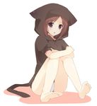  barefoot cat_tail copyright_request hood mayachi_(amuriya) panties solo tail underwear 
