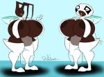 antennae_(anatomy) big_breasts breasts brown_body choco-shadow choco_mushroom duo female genitals heartless huge_breasts kingdom_hearts nun_outfit riku9797 shadow_(kingdom_hearts) shortstack square_enix thick_thighs vulva white_mushroom_(kingdom_hearts)