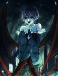  animal_print bare_shoulders bat_print bat_wings boots elbow_gloves fingerless_gloves gloves head_wings highres ishito_yuura leotard lilith_aensland pantyhose print_legwear red_eyes short_hair solo tongue vampire_(game) wings 