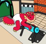 abdl aroused breeding_mount conrad_(drag'n_wash) diaper drag'n_wash dragon feral garage gator_dragon_games hexxykitten hi_res humping male mythological_creature mythological_scalie mythology scalie solo