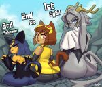 2026 absurd_res accessory annoyed anthro antlers big_breasts big_butt black_body black_clothing black_fur blue_body blue_eyes blue_fur blue_hair bottomless bottomless_anthro bottomless_female bovid breasts brown_hair butt cape caprine clothed clothing crossover digital_drawing_(artwork) digital_media_(artwork) dipstick_tail dress eyelashes eyewear eyewear_on_head fangs felid feline female female_anthro floppy_ears fur furgonomics gameoverse glitch_productions gloves goat goggles goggles_on_head gold_(metal) gold_jewelry grey_body grey_fur grey_hair group hair hair_accessory hair_ring handwear headgear headwear hi_res horn hybrid jackalope jewelry kit_bodega lagomorph larger_anthro larger_female legwear leporid looking_at_viewer lop_ears mammal markings open_mouth open_smile outside pal_(species) palworld pocketpair pouting_lips pseudo_clothing pseudoregalia rabbit rear_view red_eyes ring rock sekhmet_(pal) serious_face short_hair shoulderless_topwear side_boob sitting size_difference smaller_anthro smaller_female smile sybil_(pseudoregalia) tail tail_accessory tail_jewelry tail_markings tail_ring tan_body tan_fur teeth thick_thighs tights topwear trio upper_teeth vertacularrld vest whiskers white_clothing wide_hips yellow_clothing yellow_sclera