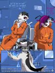 3:4 abandoned anthro arthropod bdsm bondage bound canid canine cervine comic deer dialogue domestic_cat drago-kun extraction facility felid feline felis forced_bondage fox group hi_res insect lepidopteran male mammal medical moth mox mystery pantherine procedure restraints straitjacket tiger treatment trio true_fox vehicle wheelchair