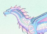 2024 ambiguous_gender anemone_(wof) dragon european_mythology feral fin frill_(anatomy) hi_res horn long_neck looking_at_viewer lowdetail markings membrane_(anatomy) membranous_frill membranous_wings mythological_creature mythological_scalie mythology scales scalie seawing_(wof) smile snout solo western_dragon wings wings_of_fire