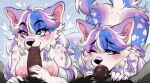 2026 5_fingers anthro areola ass_up biped black_eyebrows blue_highlights bodily_fluids breasts brown_penis canid canine canis cheek_tuft colored colored_nails crydogg digital_drawing_(artwork) digital_media_(artwork) domestic_dog duo english_text eyebrows eyelashes faceless_character faceless_male facial_tuft fellatio female fingernails fingers fur genitals hair hand_on_penis heart_(marking) heart_eyes heart_symbol heterochromia hi_res highlights_(coloring) holding_penis licking long_eyelashes long_hair long_nails male male/female mammal markings medium_breasts multicolored_body nails nipples nude nude_anthro nude_female one_eye_closed oral penile penis penis_lick pink_areola pink_inner_ear pink_nipples purple_highlights purple_markings purple_nails purple_nose purple_tongue saliva saliva_on_penis sex snout spots spotted_markings tail text tongue tuft username vein veiny_penis white_body white_fur white_hair white_heart white_text