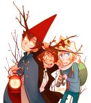 adventure_time alpha_channel ambiguous_gender amputee antlers backpack bill_cipher bipper blonde_hair blue_eyes bodily_fluids brown_hair cartoon_network cloak clothed clothing crossover crown demon demon_humanoid dipper_pines disability disney elemental_creature elemental_humanoid elentori farmworld_finn finn_the_human flora_fauna fully_clothed gravity_falls gregory_(over_the_garden_wall) group hair hat headgear headwear hi_res horn horned_humanoid human humanoid lamp leaf male mammal mechanical_arm not_furry over_the_garden_wall plant plant_humanoid possession priest pupils shirt slit_pupils smile tears the_beast_(over_the_garden_wall) tongue tongue_out topwear treant tree tree_humanoid trio wirt_(over_the_garden_wall)