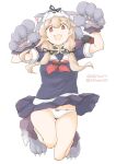  1girl akara_kai animal_hands animal_hood ass_visible_through_thighs black_serafuku black_skirt commentary_request dated_commentary gloves hair_flaps halloween_costume highres hood kantai_collection neckerchief one-hour_drawing_challenge panties paw_gloves paw_shoes pleated_skirt red_neckerchief school_uniform serafuku simple_background skirt solo tail thigh_gap underwear white_panties wolf_hood wolf_paws wolf_tail yuudachi_(halloween)_(kancolle) yuudachi_(kancolle) yuudachi_kai_ni_(kancolle) 