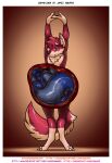 2022 abdominal_bulge anthro anthro_pred anthro_prey arms_above_head belly big_belly canid canine canis claws curled_up duo english_text eyes_closed fully_inside fur half-closed_eyes hi_res inner_ear_fluff internal james_howard male mammal mouth_closed narrowed_eyes nude nude_anthro nude_male raised_arms signature smile soft_vore tail text tiptoes tuft url vore vox_(awoogasm) wolf