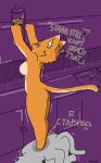 anon anthro bending_down big_breasts breasts butt container cookie cookie_jar dialogue duo english_text felid feline female food fur green_eyes hi_res jar kitchen long_tail male mammal markings nude open_mouth orange_body orange_fur purple_background reaching rear_view russian_text shaded simple_background standing standing_on_another tail text thick_thighs translation_check translation_request wdaf white_body white_markings wide_hips