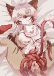 absurd_res anthro anus big_breasts blood blood_in_mouth blood_on_body bodily_fluids breasts cut_open dying exposed_organs felid feline female female/female female_death frocloud fur genitals gore guts gutted gutting hair hi_res holding_breast imminent_death large_intestine liver long_hair looking_at_viewer lying mammal nico_starlight nipples organs pawpads paws presenting presenting_vulva sex_toy sex_toy_insertion solo spread_legs spreading tan_body tan_fur vulva