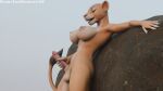 16:9 3d_(artwork) anthro areola artist_name athletic athletic_anthro athletic_gynomorph athletic_intersex balls big_breasts blender_(artwork) blender_cycles_(artwork) blue_eyes boulder breasts colored_nails crossgender digital_media_(artwork) disney eyebrows eyelashes felid ftg_crossgender fti_crossgender genitals glans gynomorph hand_on_penis hi_res holding_penis humanoid_genitalia humanoid_penis intersex leaning leaning_backward leaning_on_object lion looking_down looking_down_at_genitalia looking_down_at_penis mammal masturbation multicolored_body nails nala_(the_lion_king) nipples nude nude_anthro nude_gynomorph open_mouth outdoor_nudity outside pantherine penile penile_masturbation penis pink_areola pink_glans pink_nipples pink_nose pink_penis quantumquasar62 rock side_view simple_background sky snout solo tail tail_tuft tan_balls tan_body tan_ears tan_tail text the_lion_king tuft two_tone_body vein veiny_penis white_nails widescreen