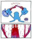2026 3_fingers anthro aquatic biped blood blood_on_arm blood_on_head blood_splatter blue_body bodily_fluids comic death digital_media_(artwork) discord_(app) fingers fish gore group hate_art hi_res k2comix mammal organs purple_body ripped_apart scared simple_background species_request standing trio unknown_species white_background wumpus_(discord)