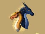 2020 4:3 ambiguous_gender crystalrime dragon duo european_mythology eyes_closed facial_horn fan_character feral german_flag hi_res horn italian_flag long_neck mythological_creature mythological_scalie mythology nightwing_(wof) nose_horn nose_spike open_mouth scales scalie side_view simple_background snout spikes spikes_(anatomy) western_dragon wings_of_fire