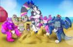 absurd_res angel_(lilo_and_stitch) animate_inanimate anthro beach bear bluey_(series) bluey_heeler canid canine canis casper_(zoran) charizard claws clean_diaper clothed clothing coyote destruction diaper dinosaur disney dragon dreamworks eyes_closed female generation_1_pokemon group guardiandrake hand_under_chin happy hi_res how_to_train_your_dragon inflatable inkgoosupernova kaiju leoniro_the_inklion lilo_and_stitch living_inflatable male mammal muscular mythological_creature mythological_scalie mythology nintendo open_mouth pattern_diaper pokemon pokemon_(species) pool_toy prehistoric_species proud pull-ups_(diaper) reptile sand sand_castle saurischian scalie sculpture smile stitch_(lilo_and_stitch) stomping tail_claws theropod toothless tyrannosaurid tyrannosauroid tyrannosaurus tyrannosaurus_rex wearing_diaper wetness_indicator zoran