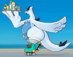 2026 absurd_res alcohol alcohol_bottle anthro balls beverage beverage_bottle big_hands blue_balls blue_body blue_border blue_clothing blue_countershading blue_footwear blue_nipples blue_penis border bottle breasts clothing cocktail_glass container countershading cup drinking_glass flaccid footwear footwear_only generation_2_pokemon genitals glass glass_container glass_cup glistening glistening_body glistening_skin hand_out hi_res holding_tray huge_hands huge_thighs humanoid_genitalia humanoid_penis legendary_pokemon legwear long_tail looking_at_viewer looking_down looking_down_at_viewer lugia male moobs mostly_nude navel nintendo nipples nude nude_male orange_border pattern_clothing pattern_footwear pattern_legwear pattern_socks penis pokemon pokemon_(species) raised_foot reverse_countershading roller_skates roller_skating shaded shoelaces side_view skating slightly_chubby slightly_chubby_male socks solo splashyu striped_clothing striped_footwear striped_socks stripes tail tapering_tail thick_thighs waiter yellow_shoelaces