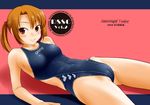  arena_(company) brown_eyes brown_hair cameltoe competition_swimsuit one-piece_swimsuit original short_hair solo swimsuit tk4 twintails 