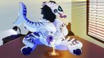 16:9 anthro anus aquatic bed bodily_fluids breasts claws coraline_(madmaximus710) female female_peeing fish forked_tongue furniture genital_fluids genitals hi_res hybrid megamountaindew nipples pawpads paws peeing peeing_on_bed raised_tail rear_view requiem_shark shark solo spread_vulva spreading synth_(vader-san) tail tiger_shark tongue tongue_out urethra urine vulva watersports widescreen