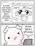 2026 absurd_res ambiguous_gender anthro basil_mage biped border canid canine canis cellphone comic dialogue digital_drawing_(artwork) digital_media_(artwork) discord_(app) domestic_dog domestic_pig dot_eyes electronics english_text feral floppy_ears hi_res mammal monochrome phone pleading_eyes quadruped simple_eyes smartphone suid suine sus_(pig) text tongue tongue_out white_border wumpus_(discord)