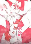  &lt;3 anthro belly belly_smother belly_squish blush fur generation_3_pokemon grin group hi_res male matchstick_39 musk_clouds nintendo pink_eyes pokemon pokemon_(species) smile squish suggestive_look video_games white_body white_fur zangoose 
