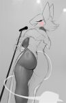  anthro areola big_breasts big_butt blush breasts butt clothing darkner deltarune dress eyes_closed felid feline female hair hi_res machine mammal microphone microphone_stand nipples open_mouth robot side_boob solo tasque_manager thick_thighs thousandfoldfeathers undertale_(series) video_games 