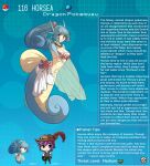  arm_fins better_version_at_source breasts chibi curled_tail english_text equid female fin fish generation_1_pokemon hair hi_res horn horsea humanoid kinkymation male mammal marine navel nintendo pokemon pokemon_(species) pokemorph ponytail seahorse syngnathid syngnathiform tail_fin text video_games 