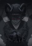  1boy absurdres adrammelech_black_clover black_clover black_hair demon demon_boy demon_horns demon_tail demon_wings heart highres holding holding_heart horns looking_at_viewer male_focus tail vherr wings 
