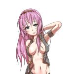  armpits bad_anatomy just_awake megurine_luka open_clothes open_shirt solo tukinyami vocaloid 