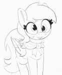  blush derp_eyes derpy_hooves_(mlp) equid equine eyelashes feathered_wings feathers female feral folded_wings friendship_is_magic greyscale hair hasbro hi_res mammal monochrome my_little_pony open_mouth open_smile pabbley pegasus scarf simple_background smile standing wings 