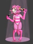  anthro biped bomb bottomwear canid canine canis claws clothed clothing digital_drawing_(artwork) digital_media_(artwork) digitigrade eepopisbae explosives female flat_chested fur hair hi_res hindpaw knife leotard looking_at_viewer mammal mask multicolored_clothing multicolored_leotard noh_mask onomadek paws pink_body pink_clothing pink_fur pink_hair pink_leotard popee_the_performer short_hair skirt solo spotlight text translucent translucent_bottomwear translucent_clothing translucent_skirt url white_clothing white_leotard wolf 