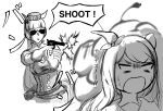  aviator_sunglasses banzaibanzaibanzai firing gold_ship_(umamusume) greyscale gun handgun horse_girl mejiro_mcqueen_(umamusume) monochrome ninja_sentai_kakuranger running sunglasses super_sentai tagme umamusume weapon 