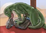  anthro desert duo extreme_french_kiss felid french_kissing frottage hi_res kissing lizard long_tongue male male/male mammal reptile scalie sex simple_background tongue witcherbird 