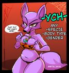  absurd_res anthro breasts candy dessert female food halloween hi_res holidays humanoid metalface069 solo ych 