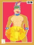  absurd_res anthro armpit_hair body_hair collar dragon hi_res koopaling lemmy_koopa lizard male mario_bros mohawk mr.brapion muscular nintendo nipples piercing pubes reptile scalie solo super_smash_bros. tongue tongue_out video_games 