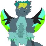  anthro blizzerum claws digital_media_(artwork) dragon hair looking_at_viewer male simple_background smile solo solo_focus wings 
