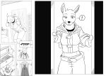  anthro cervid choker clothed clothing comic diana_(toms_mark) digital_drawing_(artwork) digital_media_(artwork) exclamation_point female fully_clothed greyscale jewelry line_art lunarez mammal monochrome necklace solo story story_at_source story_in_description 