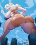  absurd_res anthro big_breasts big_butt bikini bikini_thong breasts butt cervid clothing female hair hi_res kaeritai07 long_hair mammal solo swimwear 