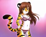  5:4 anthro breasts brown_hair clothing felid female hair lingerie mammal pantherine small_breasts solo tiger yeety 
